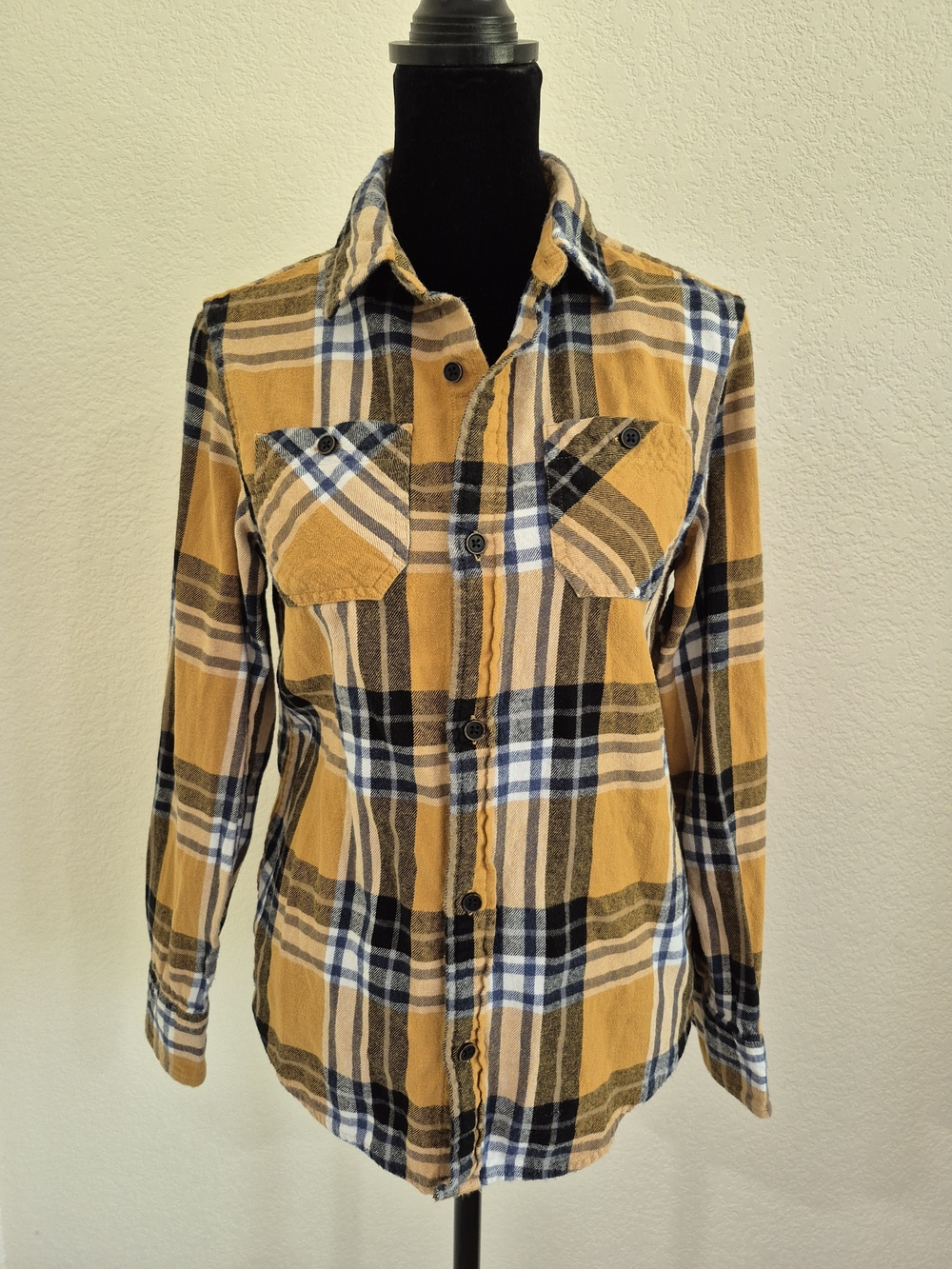 Mustard Plaid Button-Up Shirt